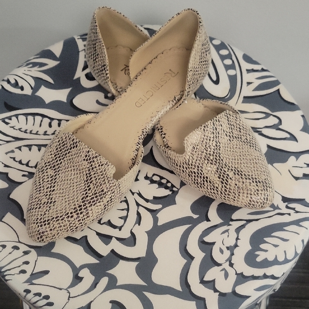 Restricted Snakeskin Pattern Flats